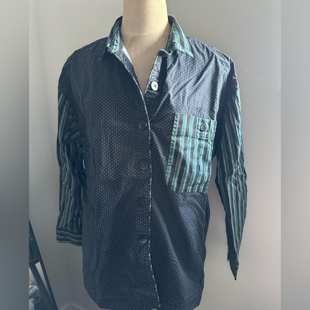 Free People Intimately Woven Button Down Sleep Shirt Size Medium